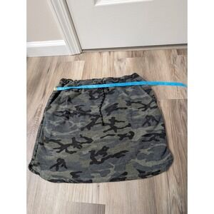 Sundry, Saturday Camo Soft Knit Skirt, Size 2 (M), Casual Drawstring Skater